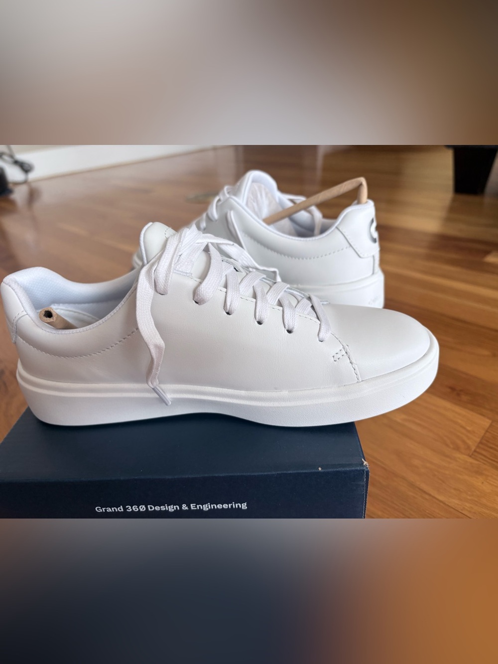 Cole Haan Grand Crosscourt traveler white leather Sneaker, Size 7B New - Picture 9 of 13
